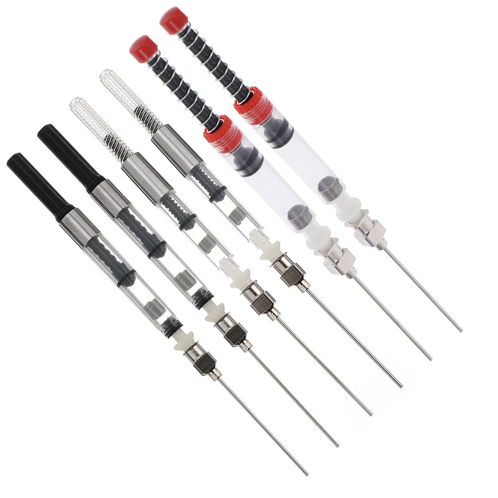 

6pcs Office Supplies Fountain Pen Ink Syringe Filler Needle Tip Spring Converter