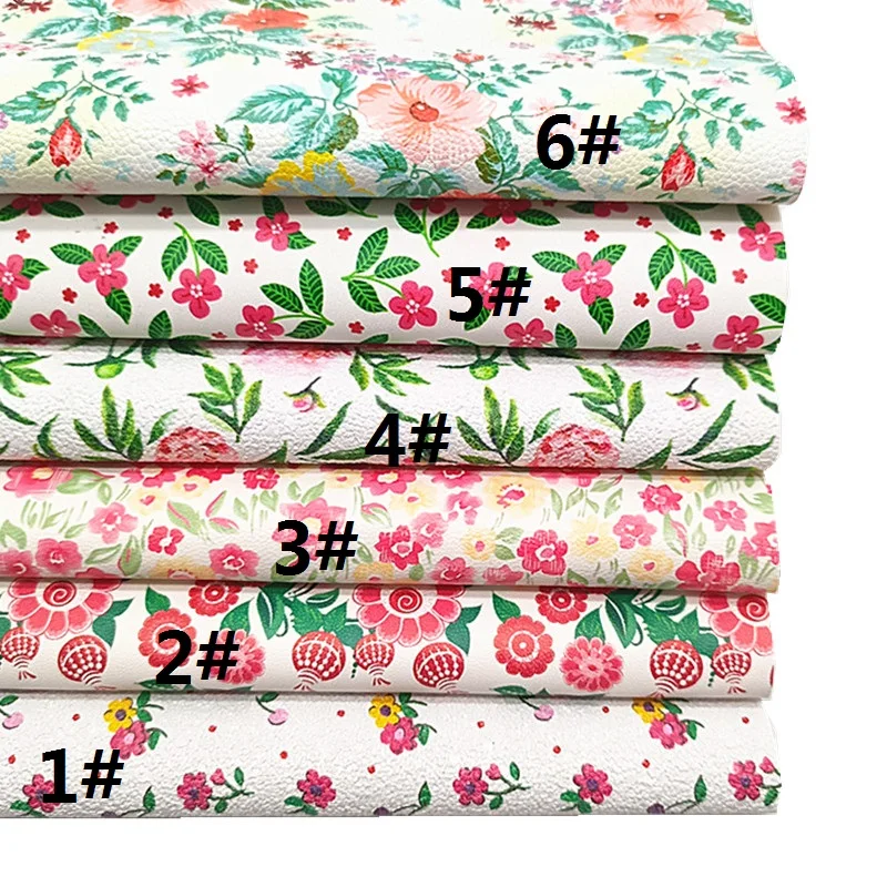 Листы из синтетической кожи с различным цветочным принтом фетровая подложка