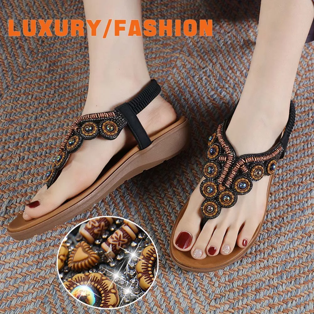 Summer Colorful Beaded Shoes For Women Wear-Resistance Non-Slip Shoes For Women Daily Wear