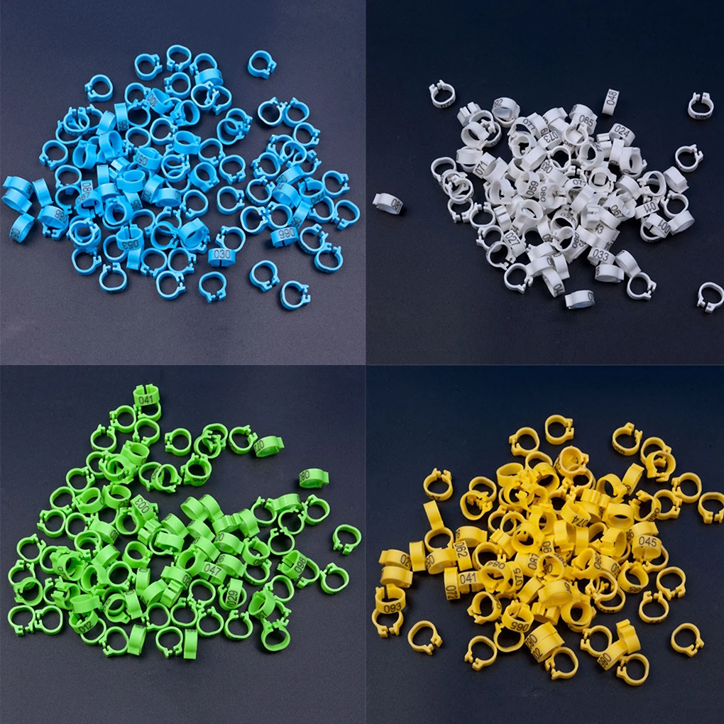 

100 шт., пластмассовые кольца для ног птиц, с номером 1-100, 8x5 мм