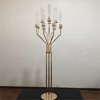 hot sale cheap wedding tall brass gold candelabra for table decoration