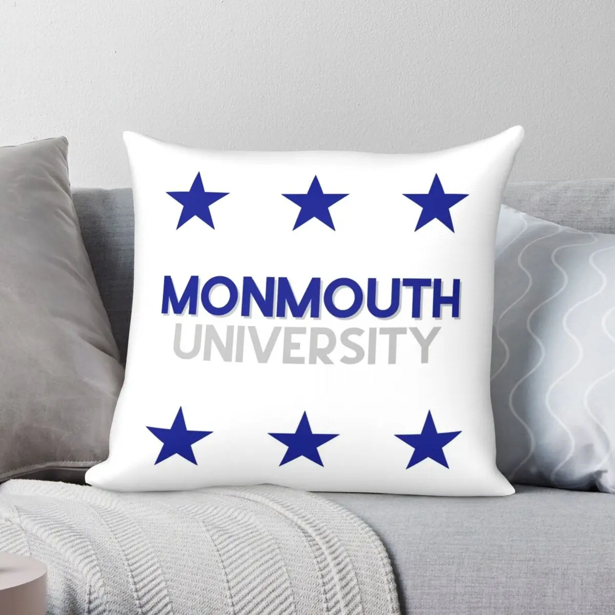 

Monmouth University Square Pillowcase Polyester Linen Velvet Pattern Zip Decor Throw Pillow Case Car Cushion Cover