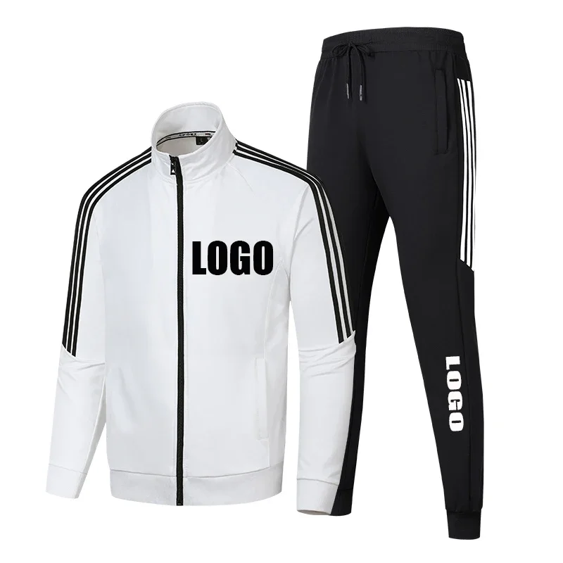 

2023 спортивный комплект с логотипом на заказ, повседневный спортивный комплект, новый хлопковый пиджак на шнуровке с носком, повседневные брюки, комплект с воротником-стойкой из двух предметов