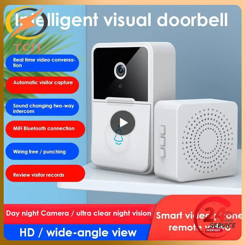 

Alkaline Battery Wifi Doorbell Wireless Two-way Intercom Video Camera Ir Night Vision Real-time Monitoring Smart Home
