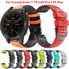 Ремешок сменный для Garmin Fenix 7 7X, силиконовый быстросъемный браслет для наручных часов Fenix 6 6X Pro 5 5X, 26 22 мм