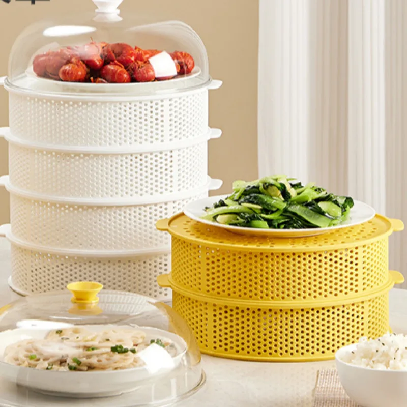 

Stackable Hollowed-out Food Cover with Multiple Layers and Handles
