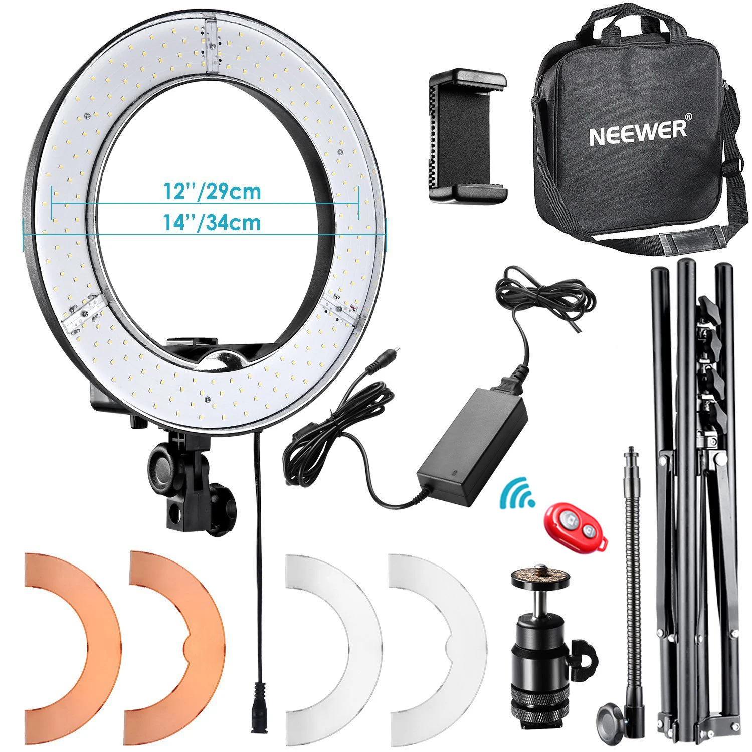 

Neewer 14-inch Outer Led Ring Light Selfie Ring Light Photography Ring Lamp with Light Stand Kit for Youtube Makeup for phone