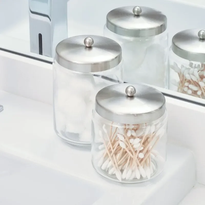 

Elegant Clear Glass Apothecary Jar - Perfect for Bathroom, Kitchen, Bedroom Storage & Decorative Display
