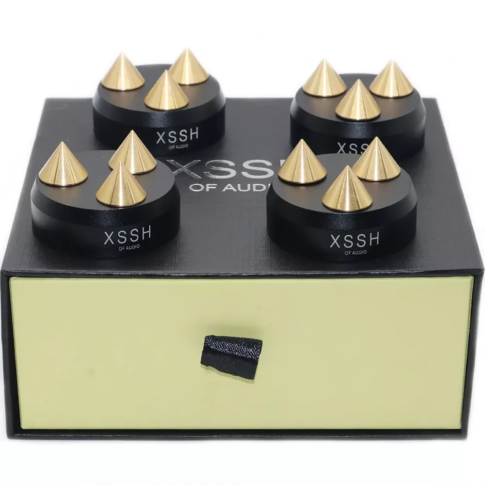 

NEW2023 2022 New Upgrade XSSH Audiophile Shock 3 Gold Spikes Damping Pad HIFI Speaker Audio CD Amplifier ALUMINIUM ISOLATION FE