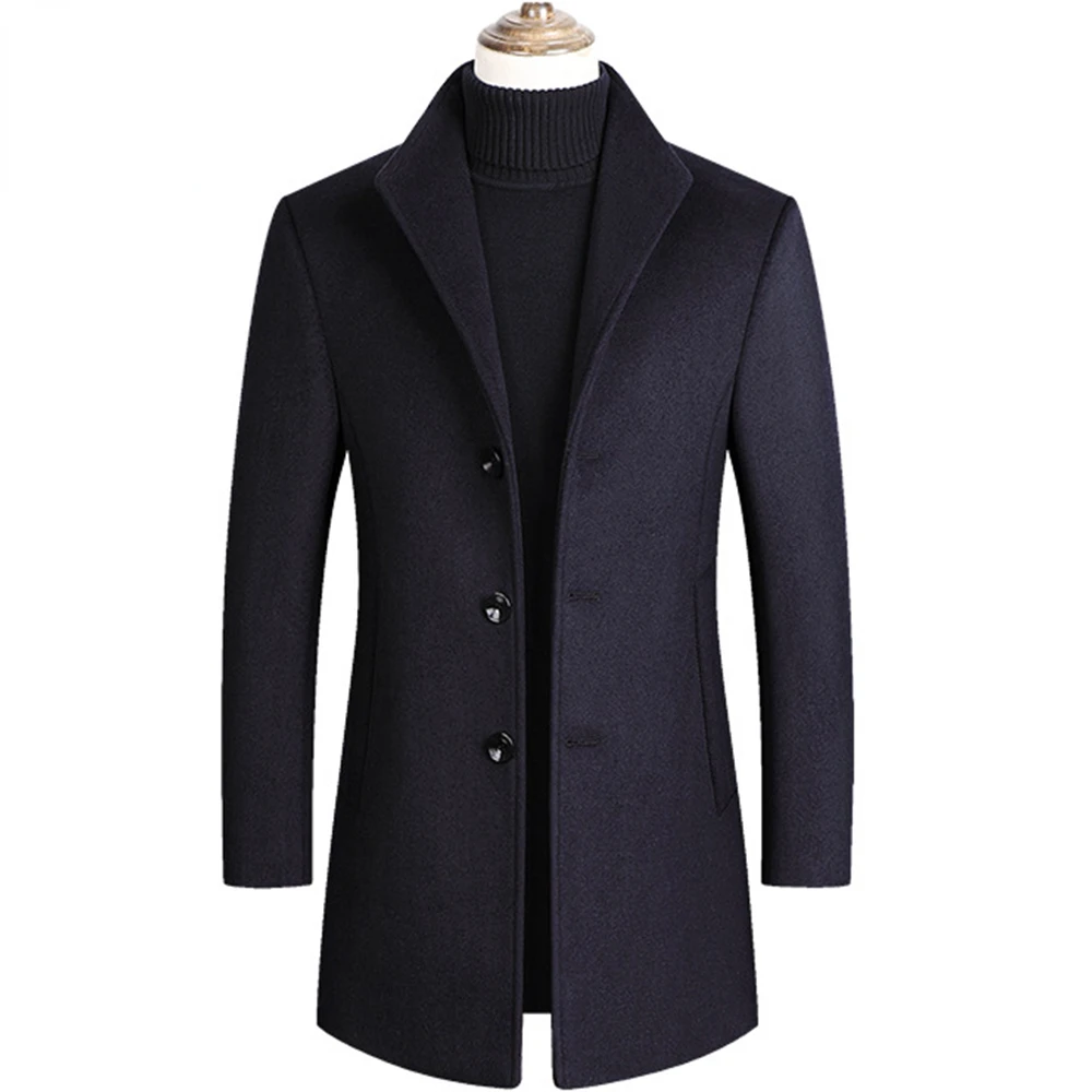 

Men Wool Blends Coats Autumn Winter New Solid Color High Quality Men's Wool Coats Luxurious Wool Blends Coat Male
