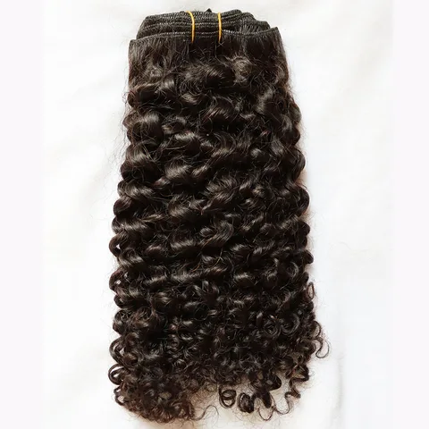 Наращивание человеческих волос на заколке, вьющаяся голова Джерри, качество, 120 грамм, заколки из натуральных волос для чернокожих женщин