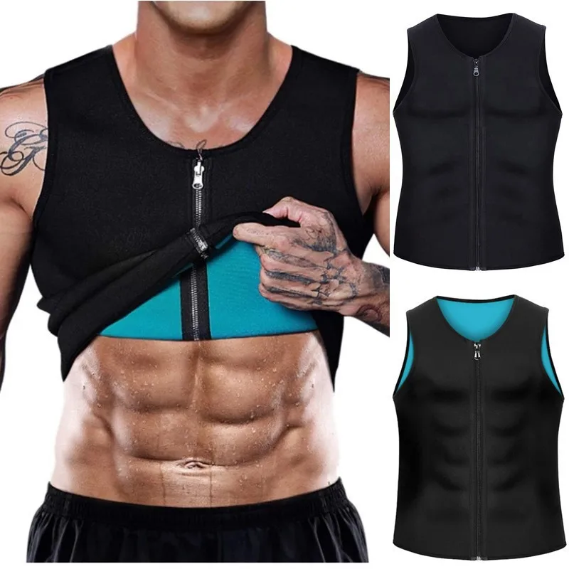 

Sweat Sauna Vest Men's Hot Neoprene Waist Trainer Shapewear Body Shaper Zipper Slimming Corset Fitness Workout Compression Shirt