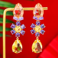 kellybola new sweet romantic yellow crystal drop earrings fashion jewelry for women high quality fashion accessories best gift