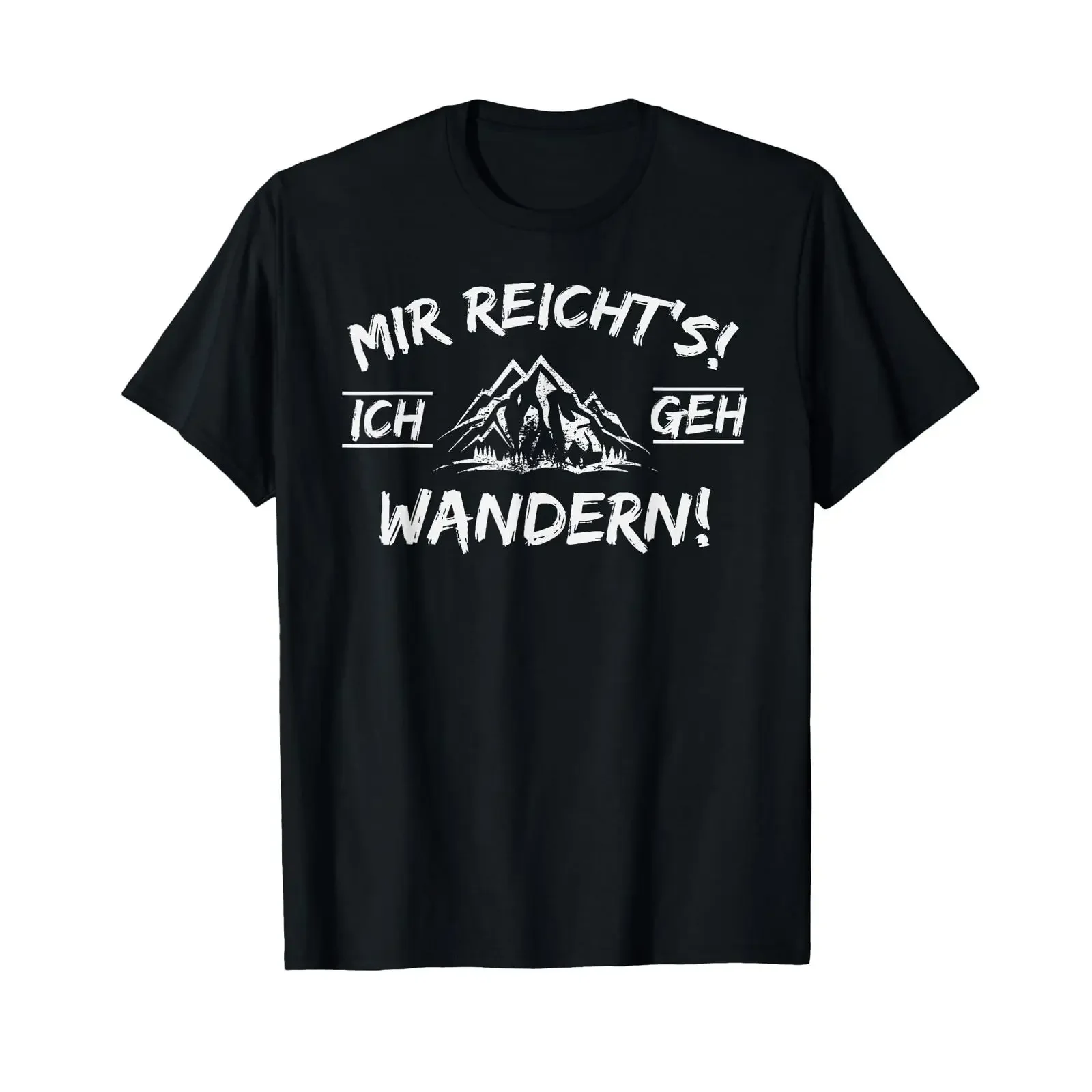 Фото Футболка Mir Reichts ich geh wandern с принтом гор Альп, винтажная, с эффектом потертости, повседневная, модная, удобная №1
