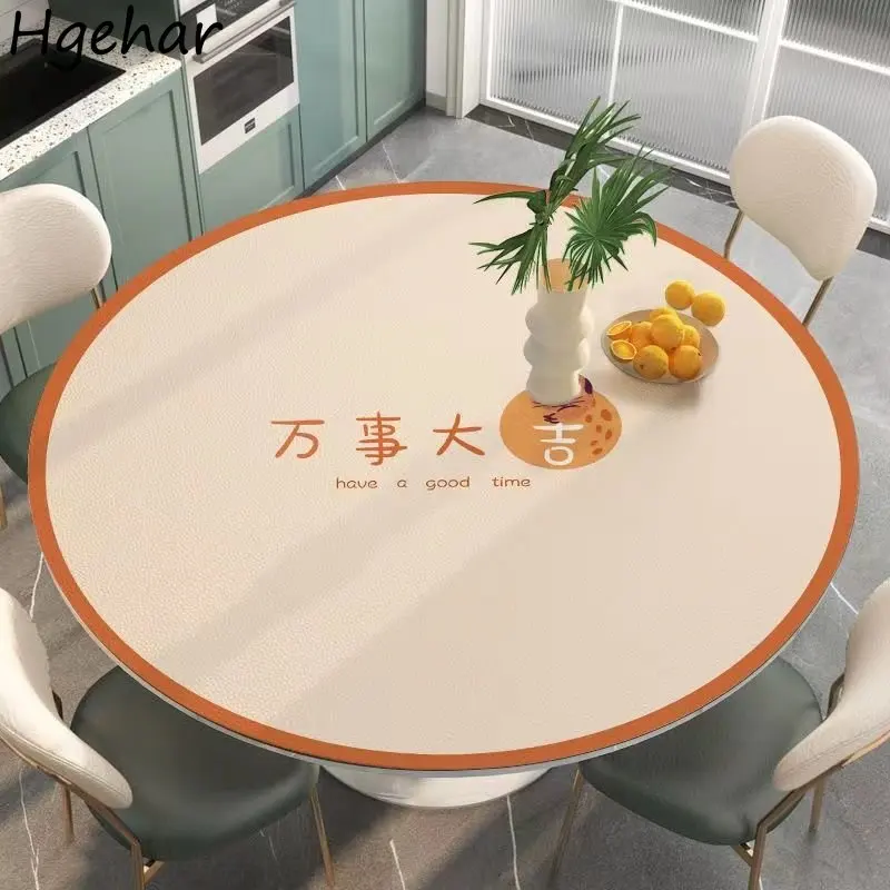 

Круглая скатерть из силикагеля Ins, современная бытовая Водонепроницаемая маслостойкая Скатерть, скандинавский офисный стол, пылезащитный чехол, украшение для дома