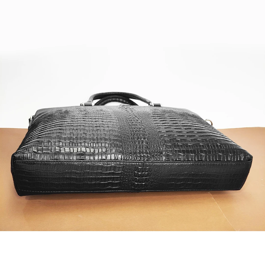Royal Bagger Laptop Briefcase for Men Genuine Cow Leather Crocodile Pattern Man Handbag Business Shoulder Messenger Bag Cowhide