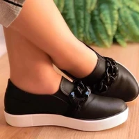 spring 2022 new women loafers fashion sneakers women shallow chain ladies slip on casual vulcanize shoes female sneakers women