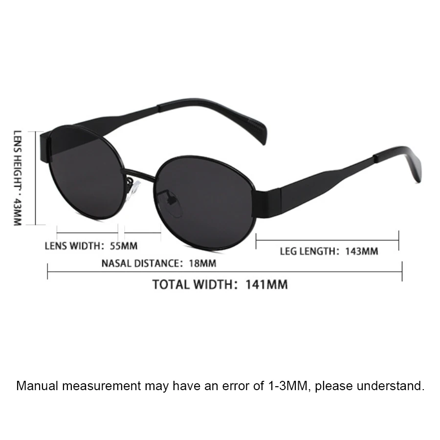 Очки солнцезащитные женские в металлической овальной оправе винтажные