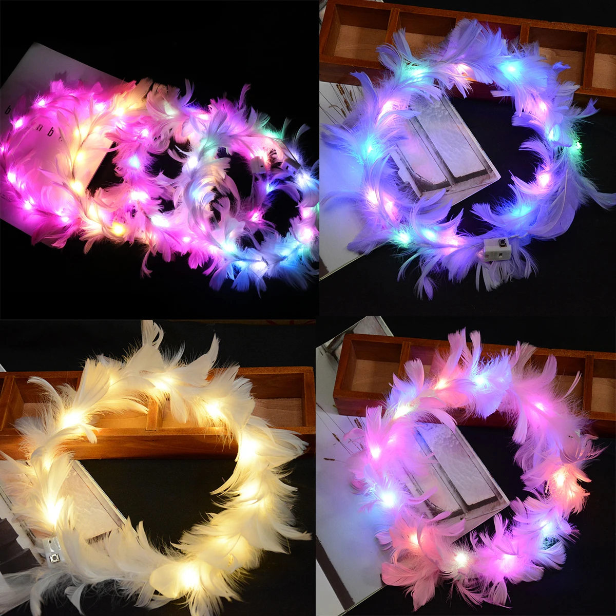 

Повязка на голову Рождественская со светодиодной подсветильник кой, 24 шт.