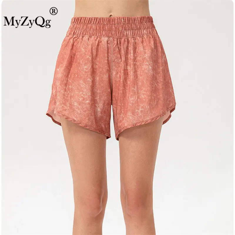 

MyZyQg летние женские свободные дышащие спортивные шорты для бега с Антибликовой подкладкой быстросохнущие высокоэластичные шорты для йоги и фитнеса