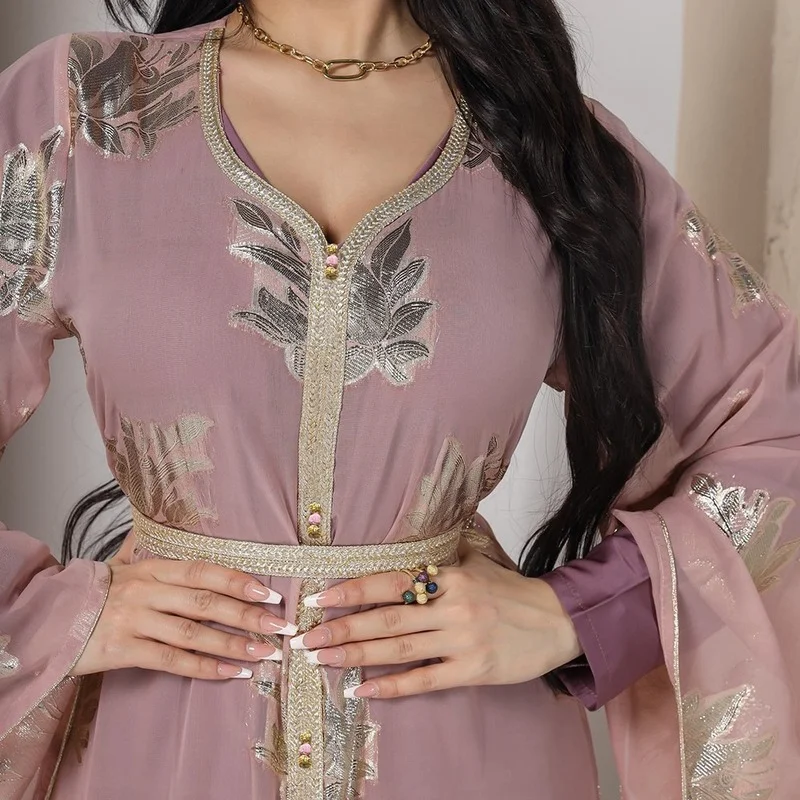 Muslim Fashion Abaya Dubai Turkey Kaftan Dress Dashiki Print Maxi Robe Long Sleeve Kimono Djellaba Femme Marocaine Vestidos