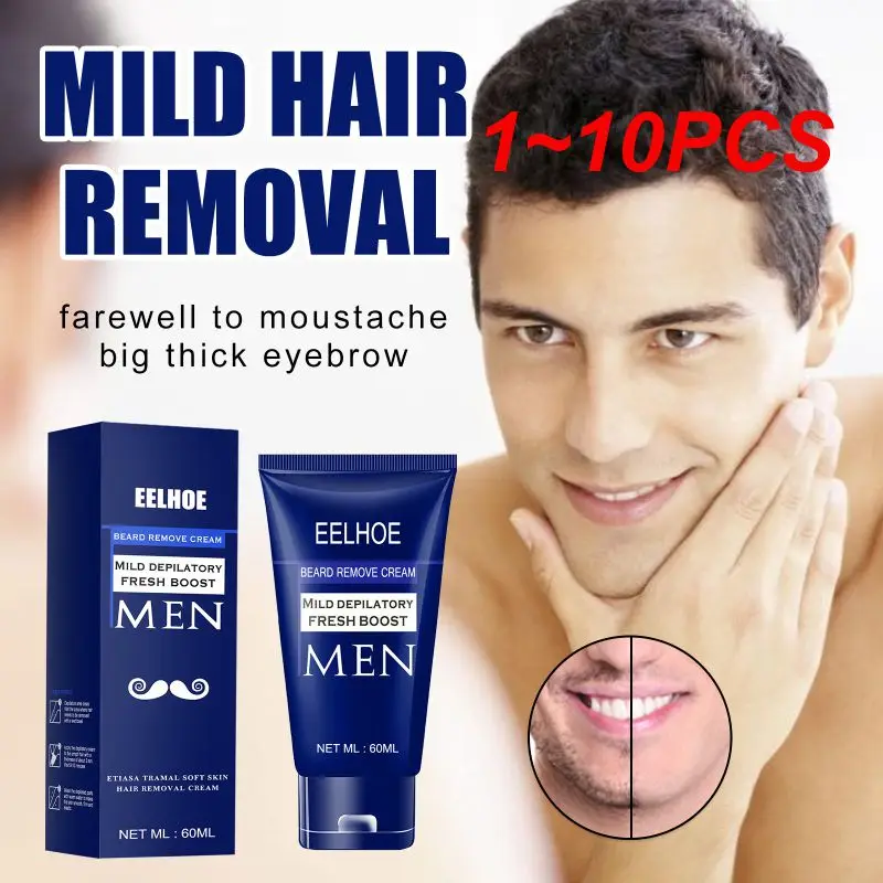 

1~10PCS 60ml Men Permanent Hair Removal Gel Beard Painless Depilatory Cream Armpit Legs Fresh Boost Growth Inhibitor Soft Beauty