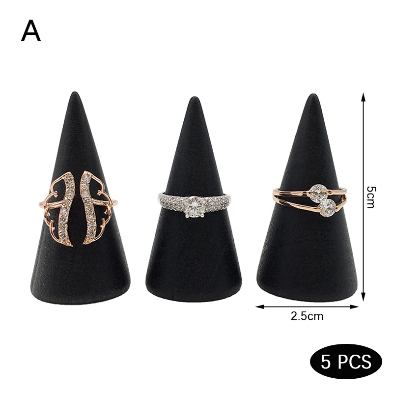 

5 шт./компл., черный деревянный держатель для колец