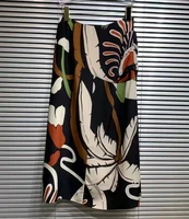 top quality silk skirts 2022 summer fashion pink black skirts women exquisite prints mid calf length casual party elegant skirts