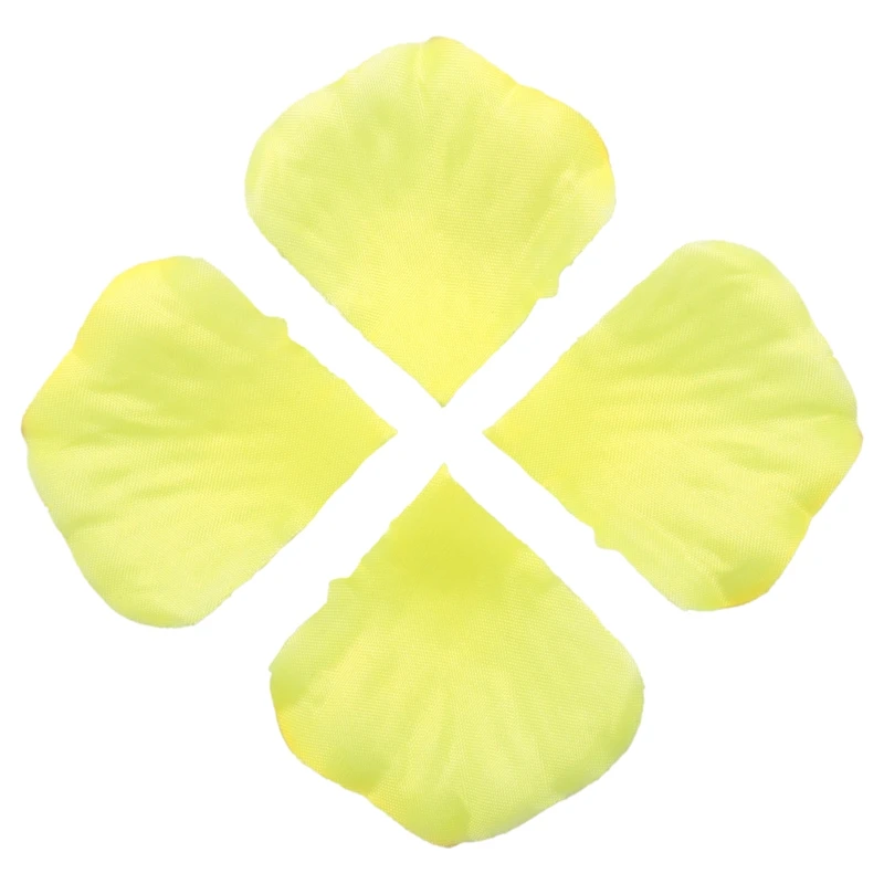 100Pcs Cloth Rose Petals Wedding Party Table Decorations Flowers (Yellow)