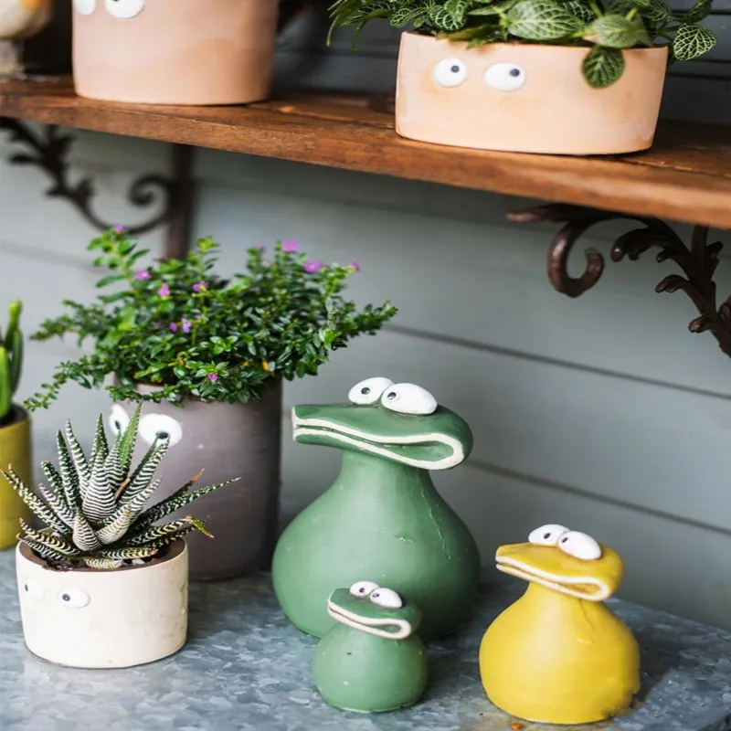 

Gung Family Three Decoration Pieces Frog Animal Creative Children's Fun Desktop Garden Grocery Cartoon Cute Home Accessories