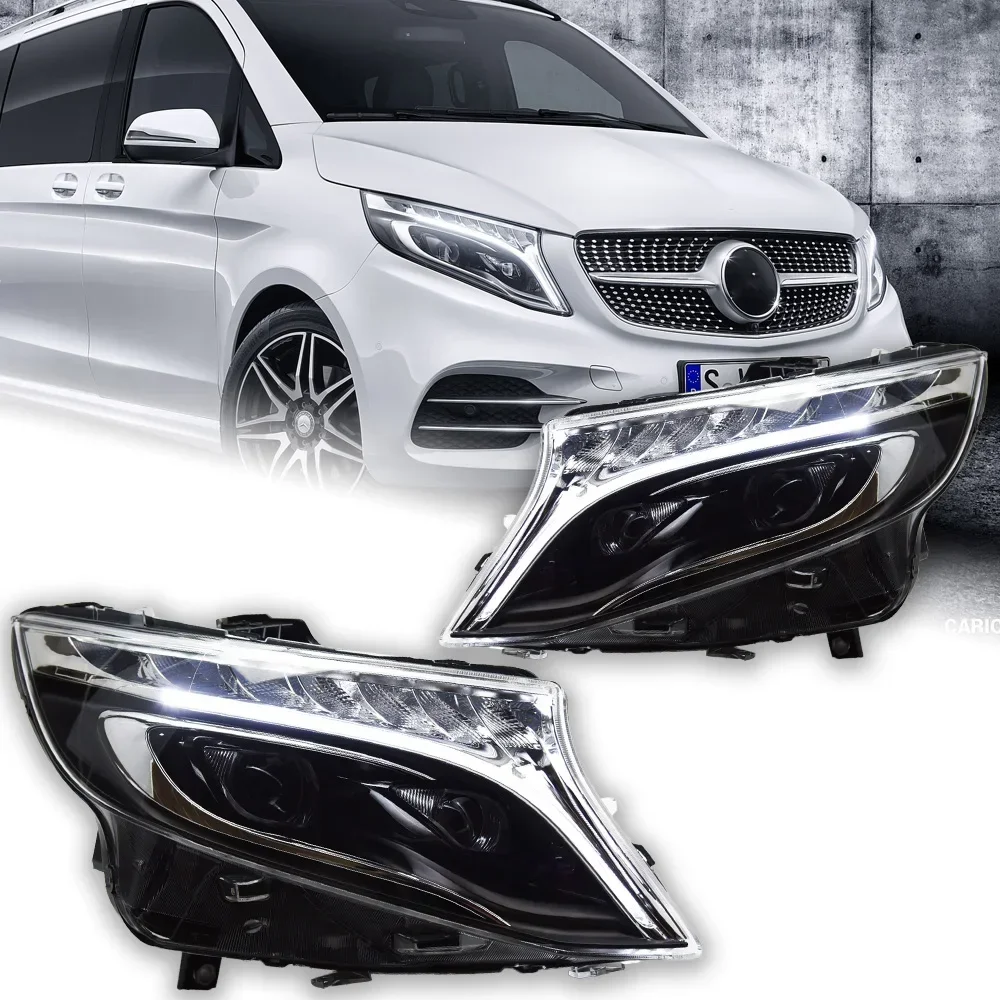 Автомобильные фары для Benz Vito линзы проектора W447 динамический сигнал фара V220
