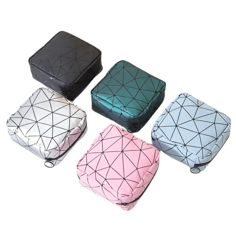 

Girl Makeup Organizer Pouch Fashion Zipper Pu Reusable Sanitary Napkin Towel Storage Bag Women Small Lipstick Cosmetic Bags