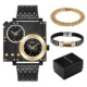 Personalized Leisure Large Dial Men's Watch Set Dual Time Zone Luxury Bracelet Business Quartz Wristwatch Gift Box for Boyfriend Other Image