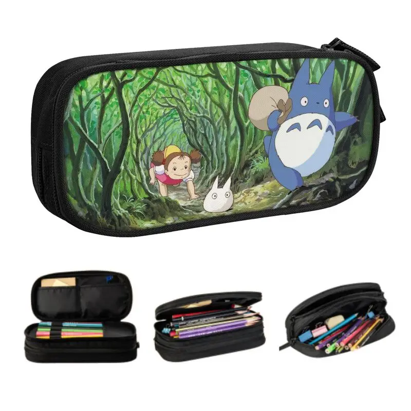 

My Neighbor Totoro Cute Pencil Case Girl Boy Large Capacity Studio Ghibli Hayao Miyazaki Anime Pencil Box Students Stationery