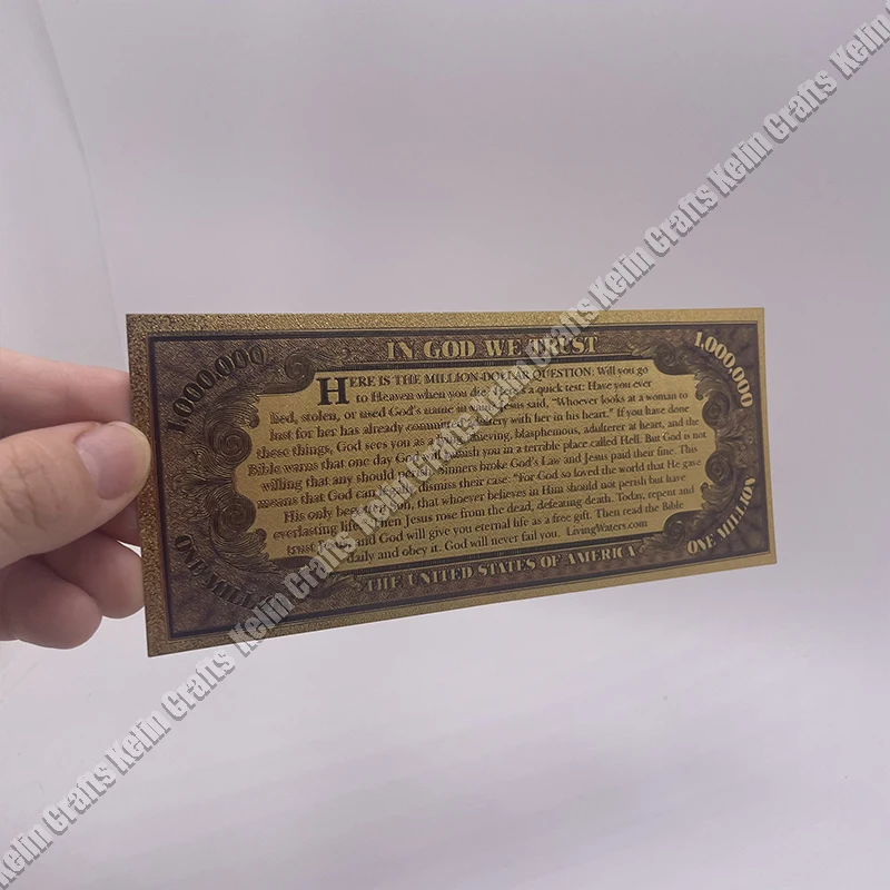 Красиво мы доверяем золоту 1000000 доллара США золотые памятные банкноты для