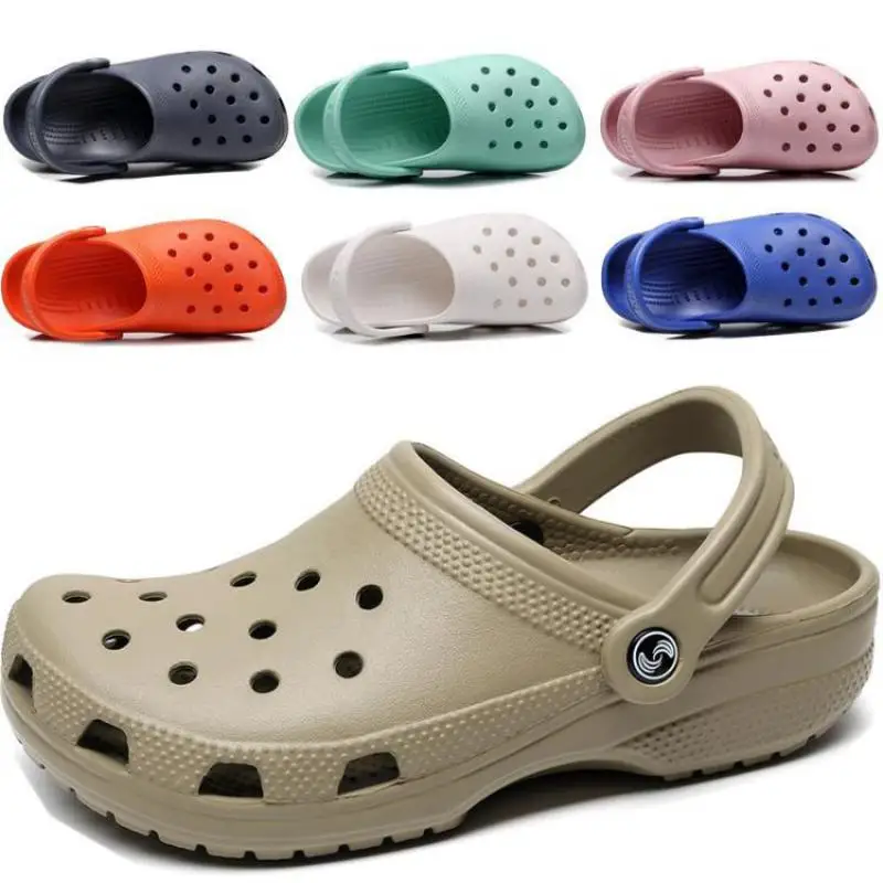 

Мужские летние сандалии, Новинка лета 2023, мужская обувь с отверстиями, пляжные тапочки, женские сандалии на плоской подошве для сада, обувь для мужчин, сланцы