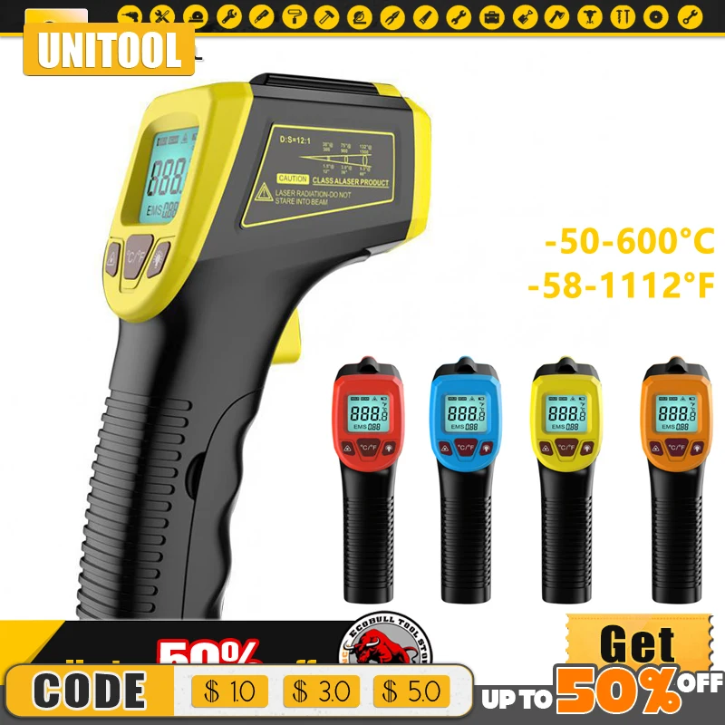 

Gm320s Digital Infrared Thermometer Non-Contact Laser IR Temperature LCD Display Gun Pyrometer Tester Instruments