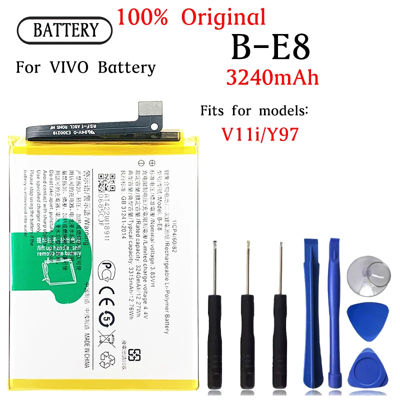 B-E8 Battery For Vivo V11 V11i 1806 Y97 V1813A V1813T B-E8 Repair Part Original Capacity Phone Batteries Bateria