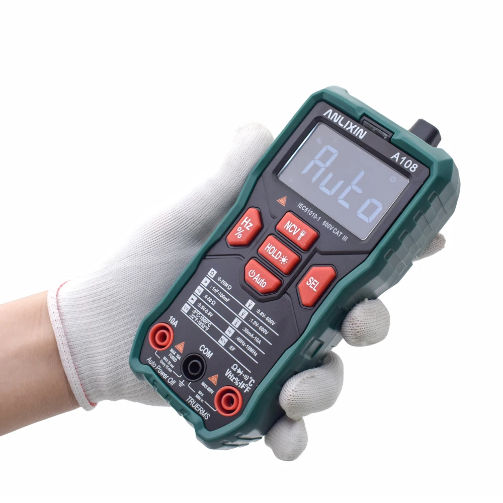 108 Mini DMM Meter Multi Meter Handheld Digital Range Fully Automatic Digital Multimeter AC/DC Easily Carried