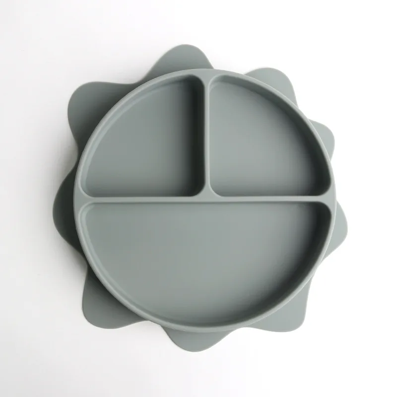 

Baby Suction Cup Sun Shaped Divided Dinner Tableware Infants Learning Feeding Dishes Dinner Plate Children's Dishes Feeding Bowl
