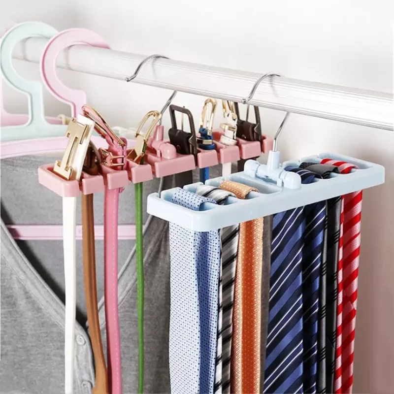 

Rack Hanger For Belt Tie Scarf Wardrobe Closet Space Save Organizer Bedroom Rotatable Cloth Racks Home Organizer Supplie