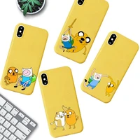 fhnblj adventure time phone case for iphone 11 12 13 mini pro xs max 8 7 6 6s plus x xr solid candy color case