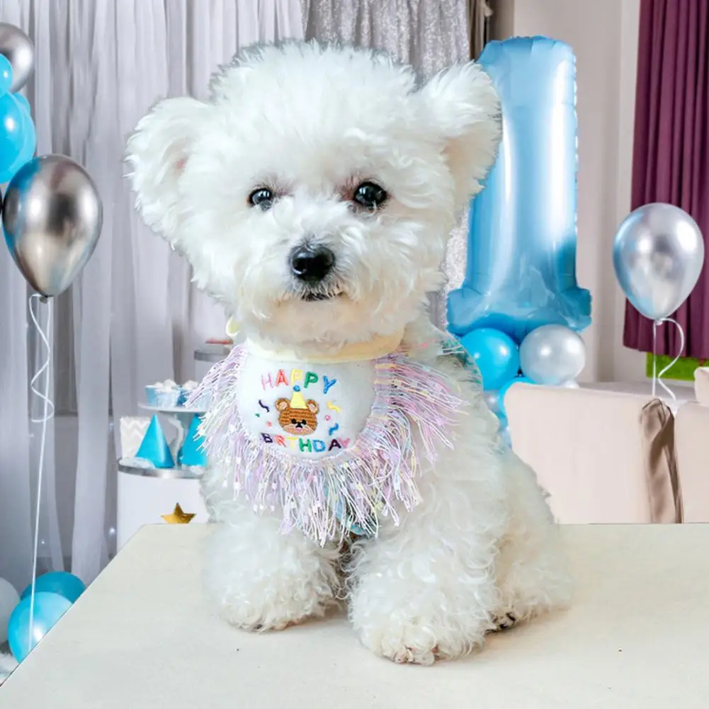 Шейный платок для домашних животных мягкий на ощупь с красивой кисточкой в