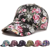 2022 new men women flower baseball caps breathable canvas outdoor beach sports sun hat casual trend adult adjustable peaked caps