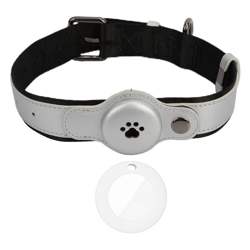 

IP67 Waterproof Tracker Collar For Dogs Location Pet Tracking Smart Collar Easy To Use Only Works With For Apple Find My Silver