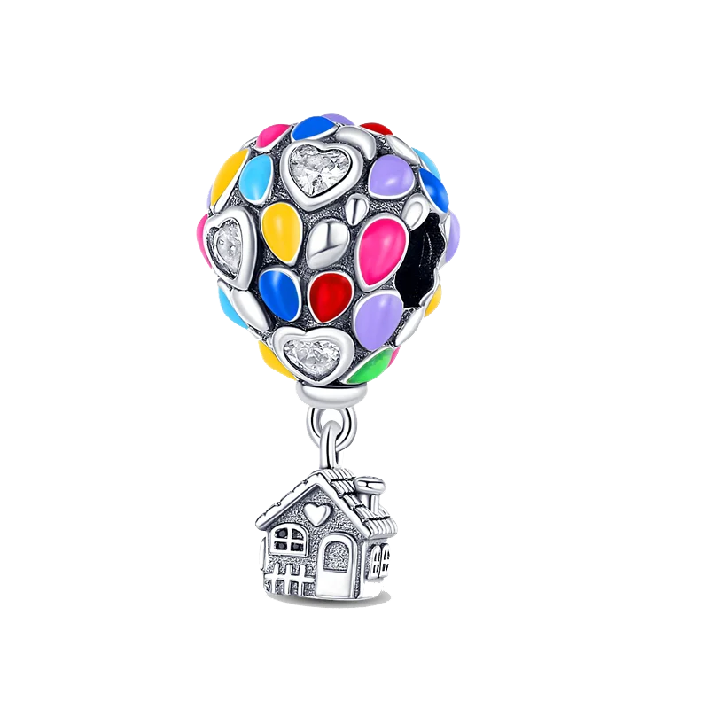 2022 New 925 Silver Charm Dangle Dream Series Hot Air Balloon Colorful Fit Original Pandoraer DIY Making Bracelet For Women Gift images - 6