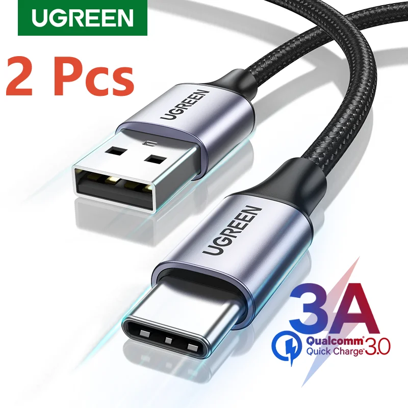 

UGREEN 2 Pack USB C Cable USB Type C Charging Cable 3A for Xiaomi Realme Samsung Fast Charging USB C Cable 2pcs 1m 1.5m Type C