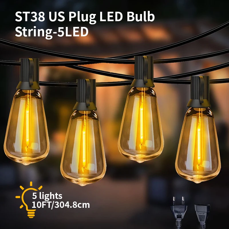 Светодиодная Водонепроницаемая гирлянда ST38 5 светодиодов 110 В 1 упаковка