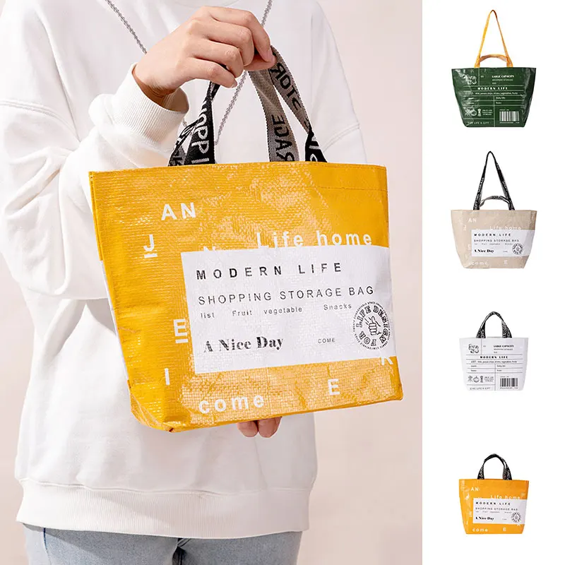 

Small/Large Size Shopping Bag Women Reusable Waterproof Nylon Foldable Tote Bags Storage Handbag Shoulder Reusable Grocery Bag