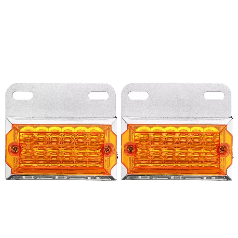 

2Pcs 24V 15 LED Truck Side Marker Light External Lights Squarde Warning Tail Light Signal Lamps Auto Trailer Truck Lorry